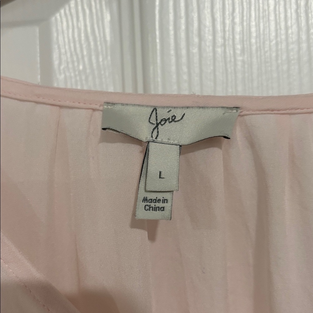 Joie Silk Light Pink Button-Up Blouse - Picture 4 of 6